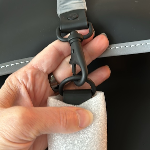 NWT Rains Black/Grey Backpack Reflective One Size - Picture 4 of 6